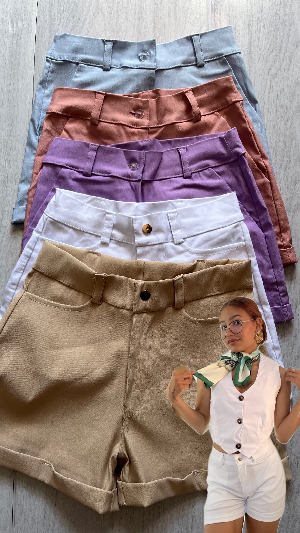 Short en tela